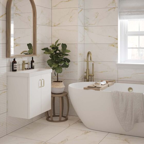 Goldman Décor Matt Ceramic Matt Marble Effect Tile 30x60cm-Verona-P12995