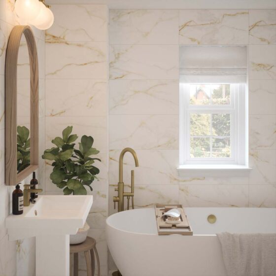 Goldman Matt Ceramic Marble Effect Wall Tile 30x60cm-Verona-P12877