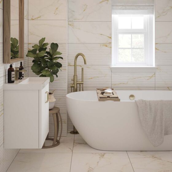 Goldman Matt Porcelain Marble Effect Tile 60x60cm-Verona-P12950