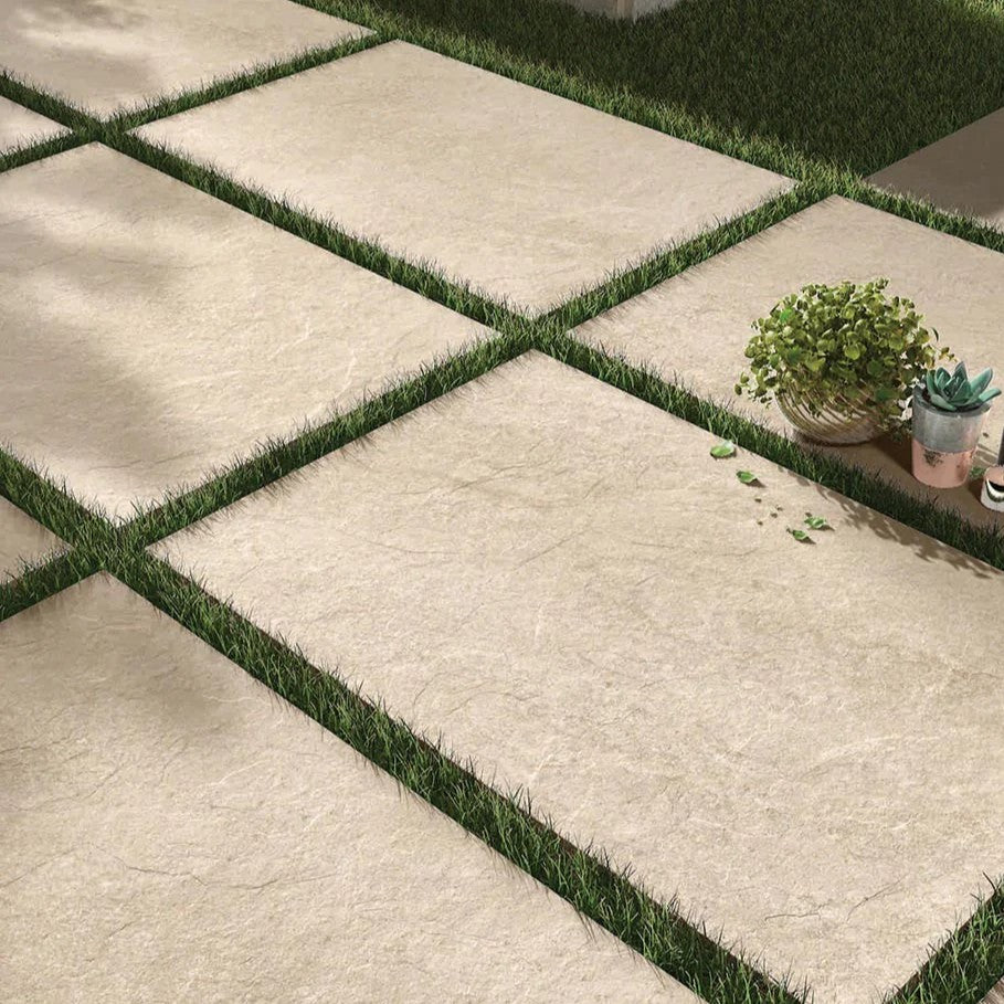 Hammer Beige Stone Effect 20mm Outdoor Porcelain Slab Tile 60x90cm-Outdoor Tiles