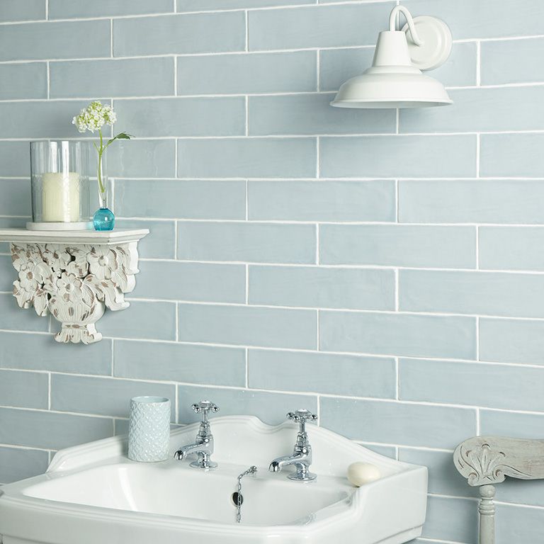 Handmade Duck Egg Ceramic Wall Tile 7.5x30cm