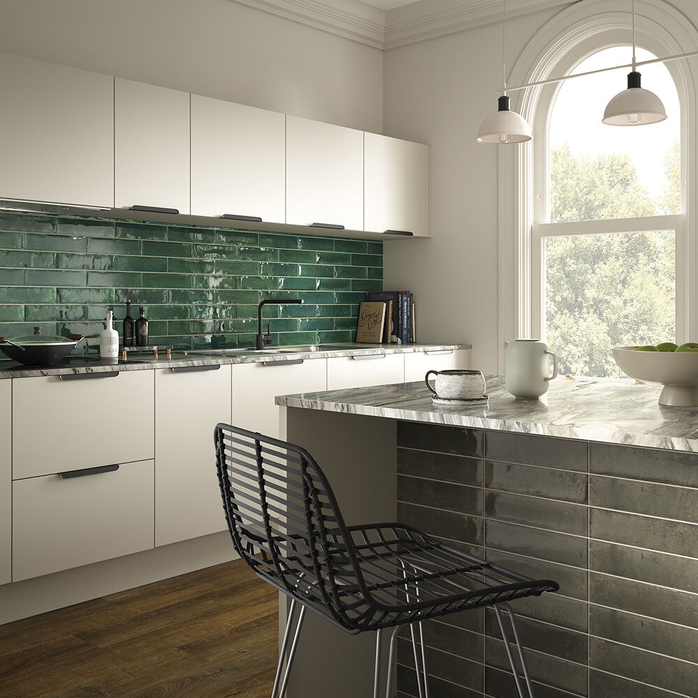 Hope Green Gloss Ceramic Wall Tile 7.5x30cm-Verona-P11066