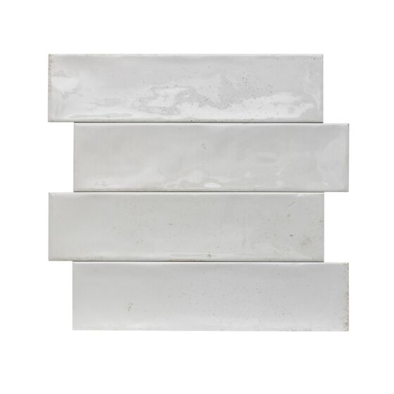 Hope White Gloss Ceramic Wall Tile 7.5x30cm-Verona-P11063