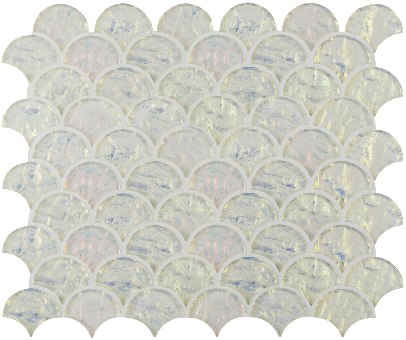 Iridescent Pearl Scale Glass Mosaic Wall Tile 30x26cm