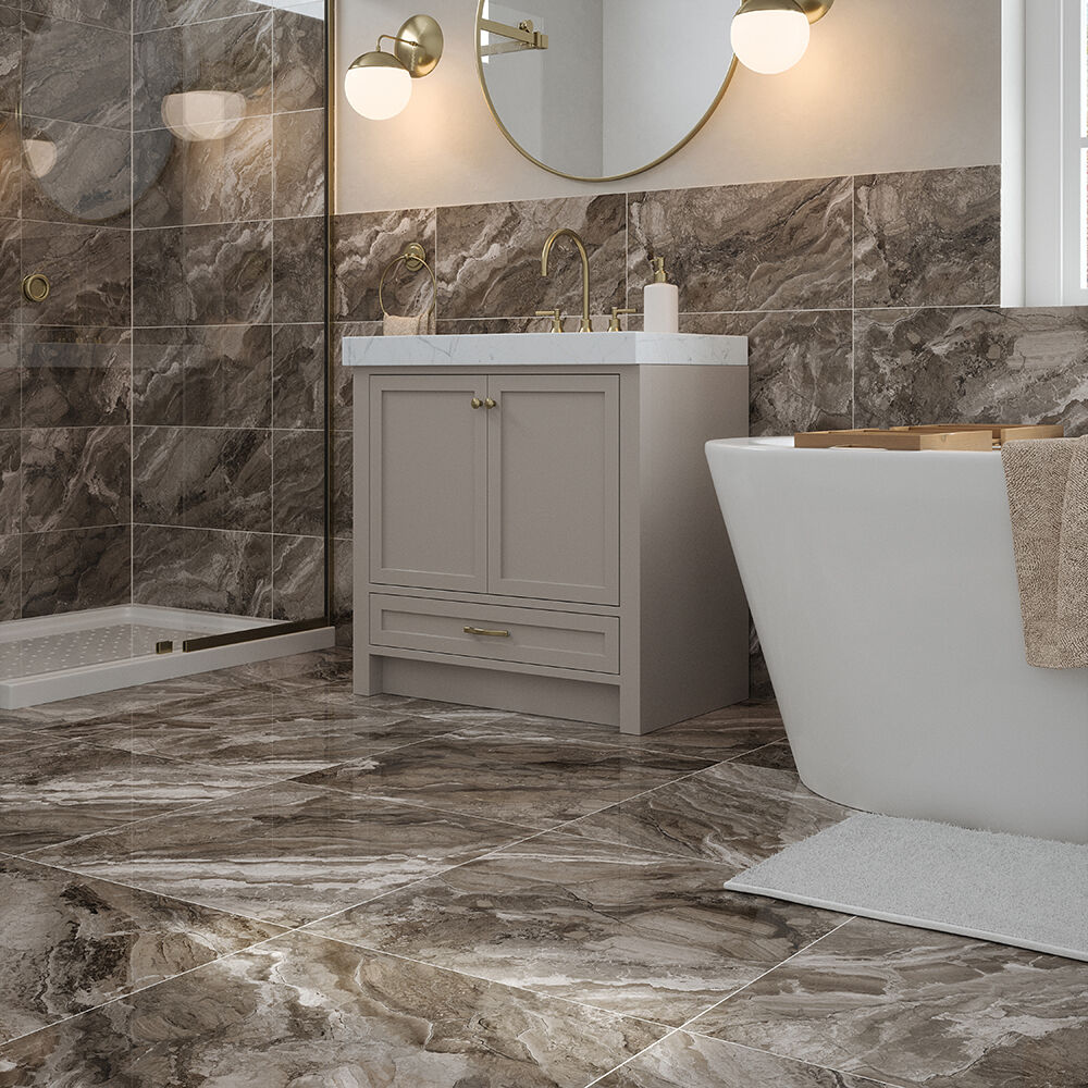 Kore Slate Grey Glazed Porcelain Wall & Floor Tile 30x60cm-Verona-P12690