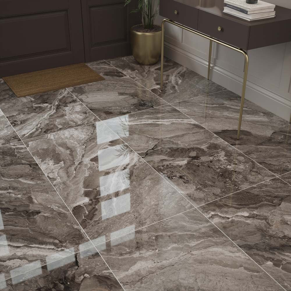 Kore Slate Grey Glazed Porcelain Wall & Floor Tile 60x120cm-Verona-P12688