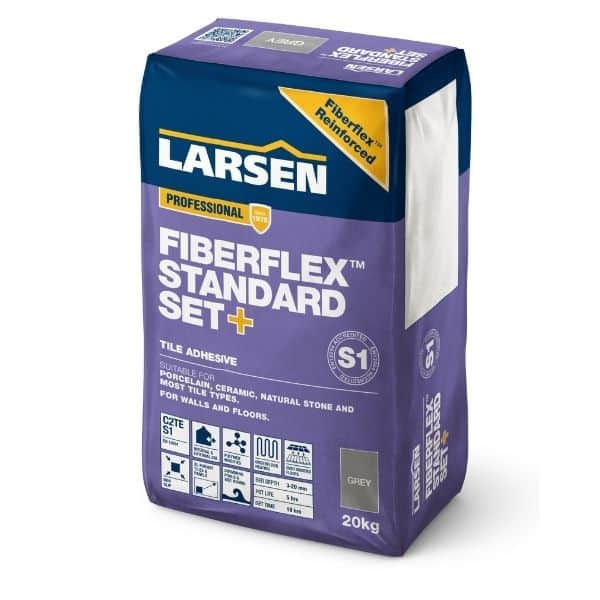 Larsen Standard Set Tile Adhesive Professional Fibreflex S1 20kg Grey