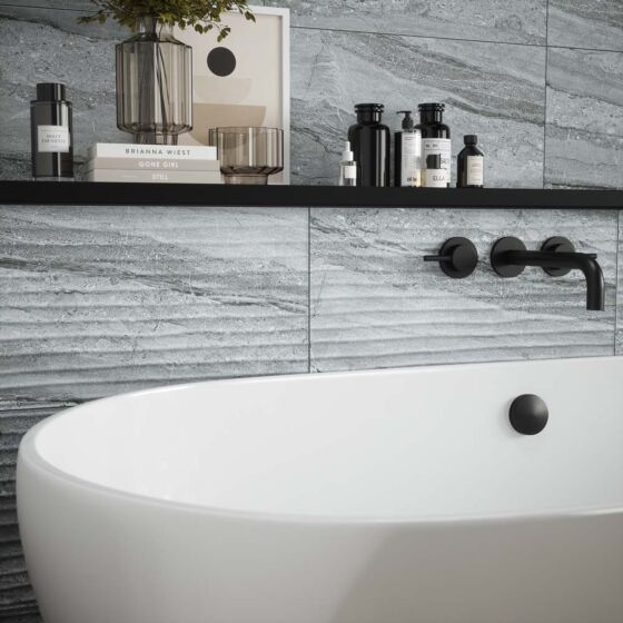 Laurent Grey Decor Matt Ceramic Marble Effect Tile 30x60cm-Verona-P12994