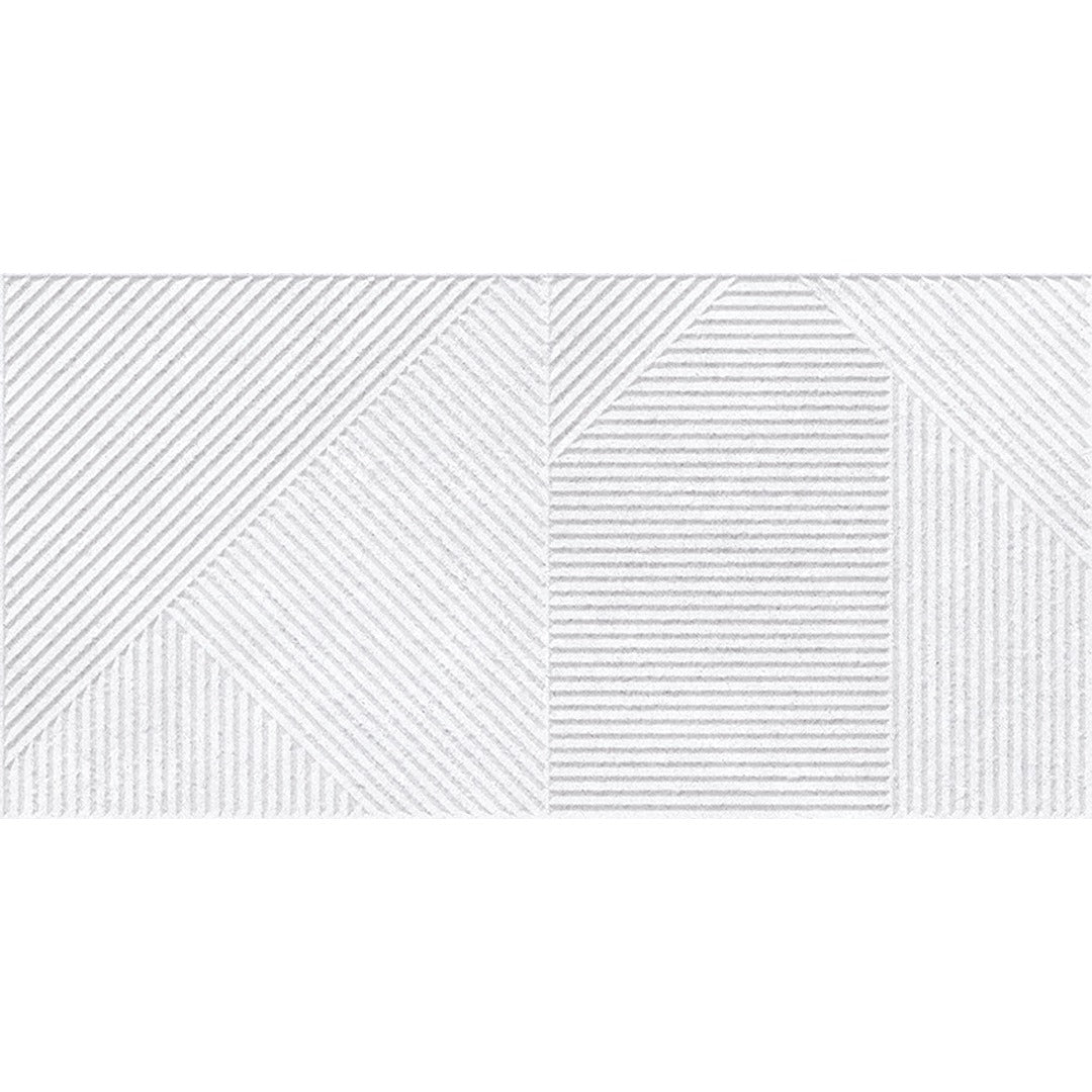 Lyric White Stone Effect Decor Wall Tile 30x60cm