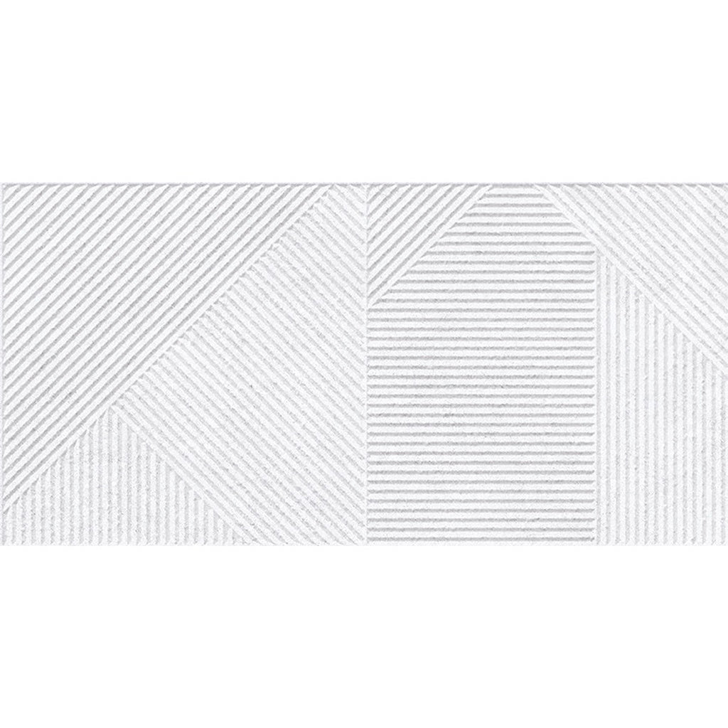 Lyric White Stone Effect Decor Wall Tile 30x60cm