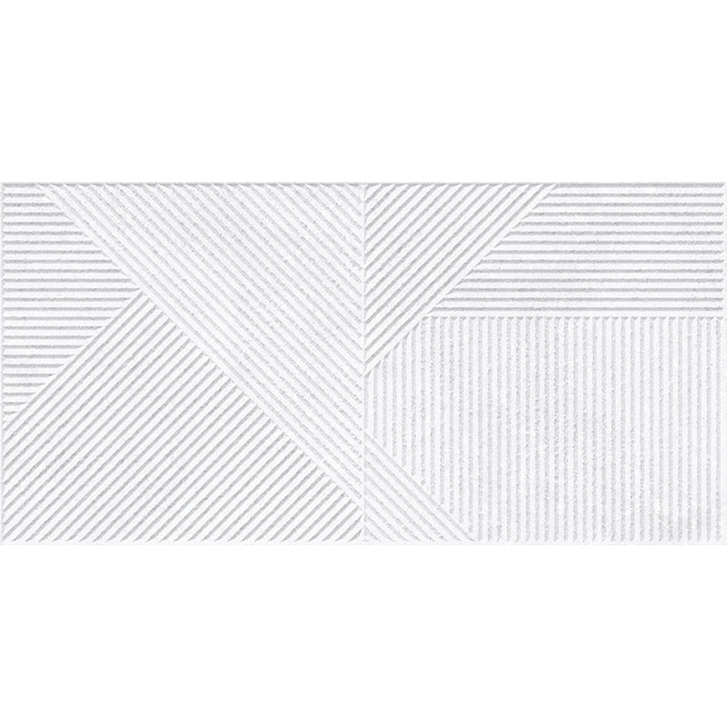 Lyric White Stone Effect Decor Wall Tile 30x60cm