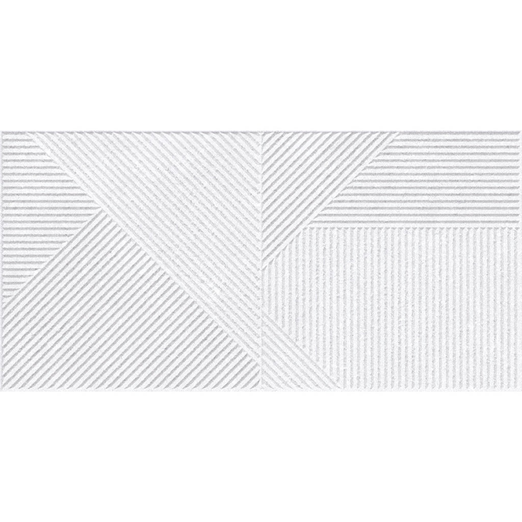 Lyric White Stone Effect Decor Wall Tile 30x60cm