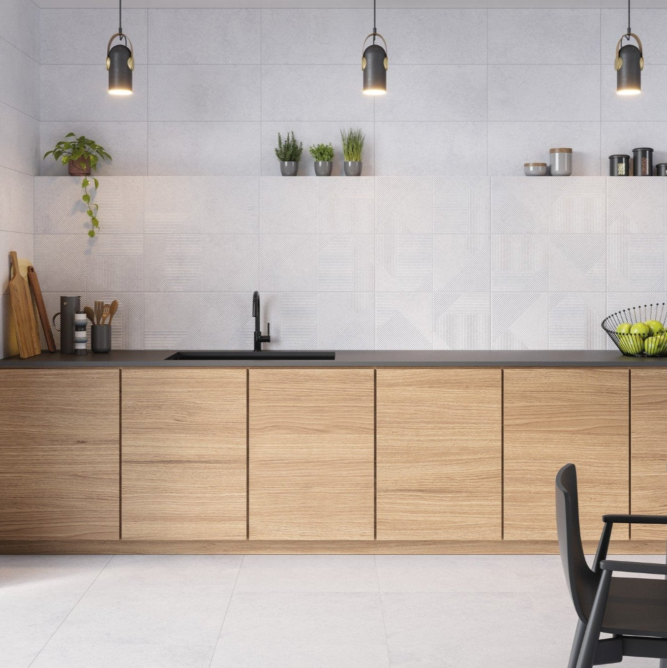 Lyric White Stone Effect Floor Tile 60x60cm