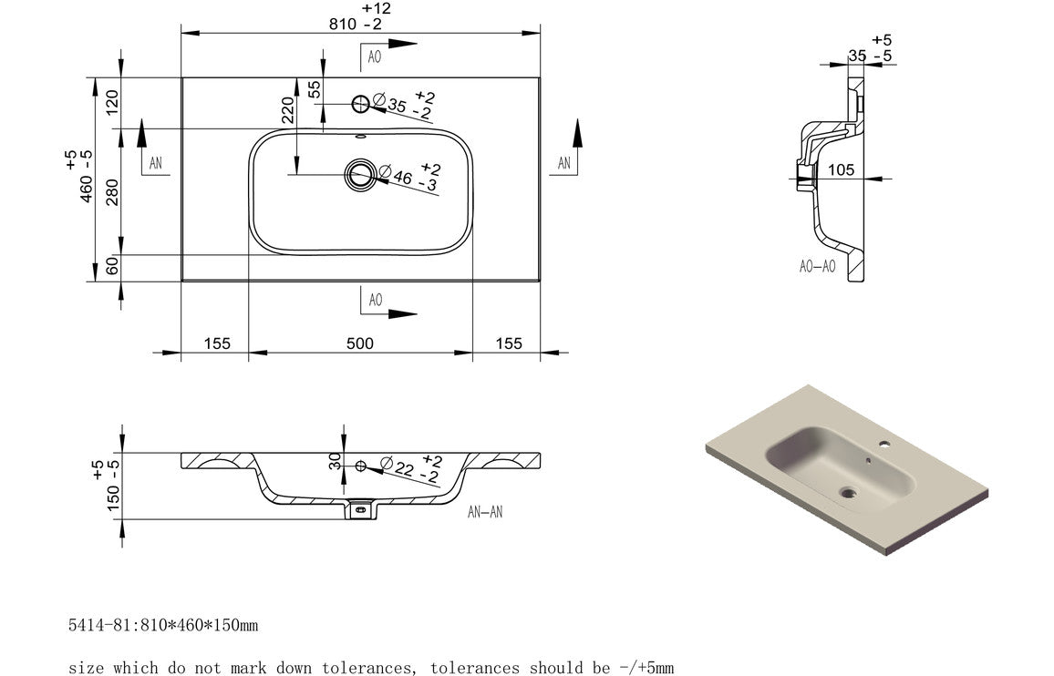 Alexa 815mm Wall Hung 1 Drawer Basin Unit & Basin - Matt Cotton