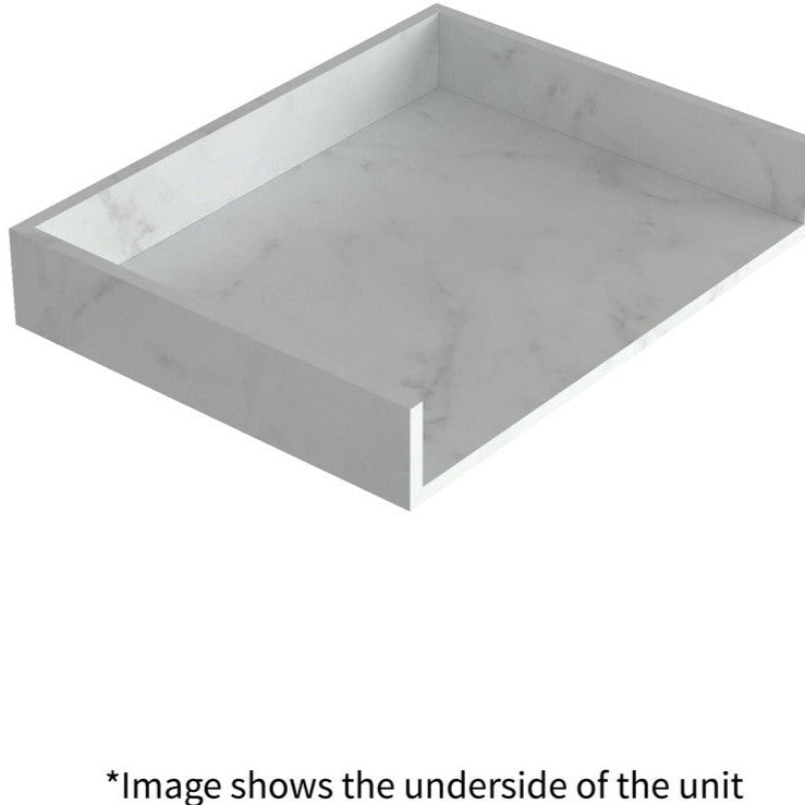 Earth 600mm Wall Hung White Marble Basin Shelf & Brushed Brass Bottle Trap