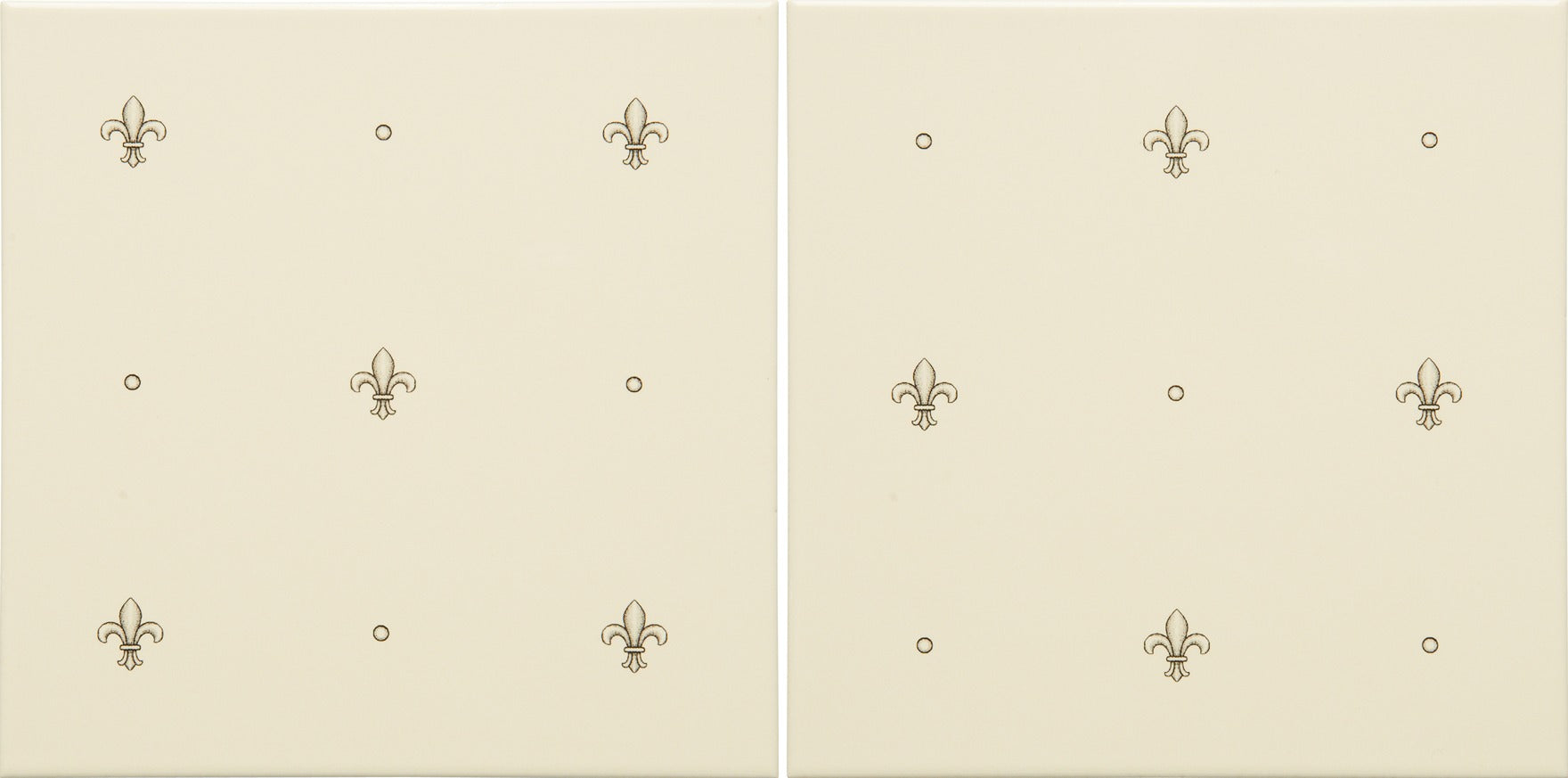 Original Style Artworks Fabergé Fleur de Lis 2-tile Set Charcoal Grey on County White