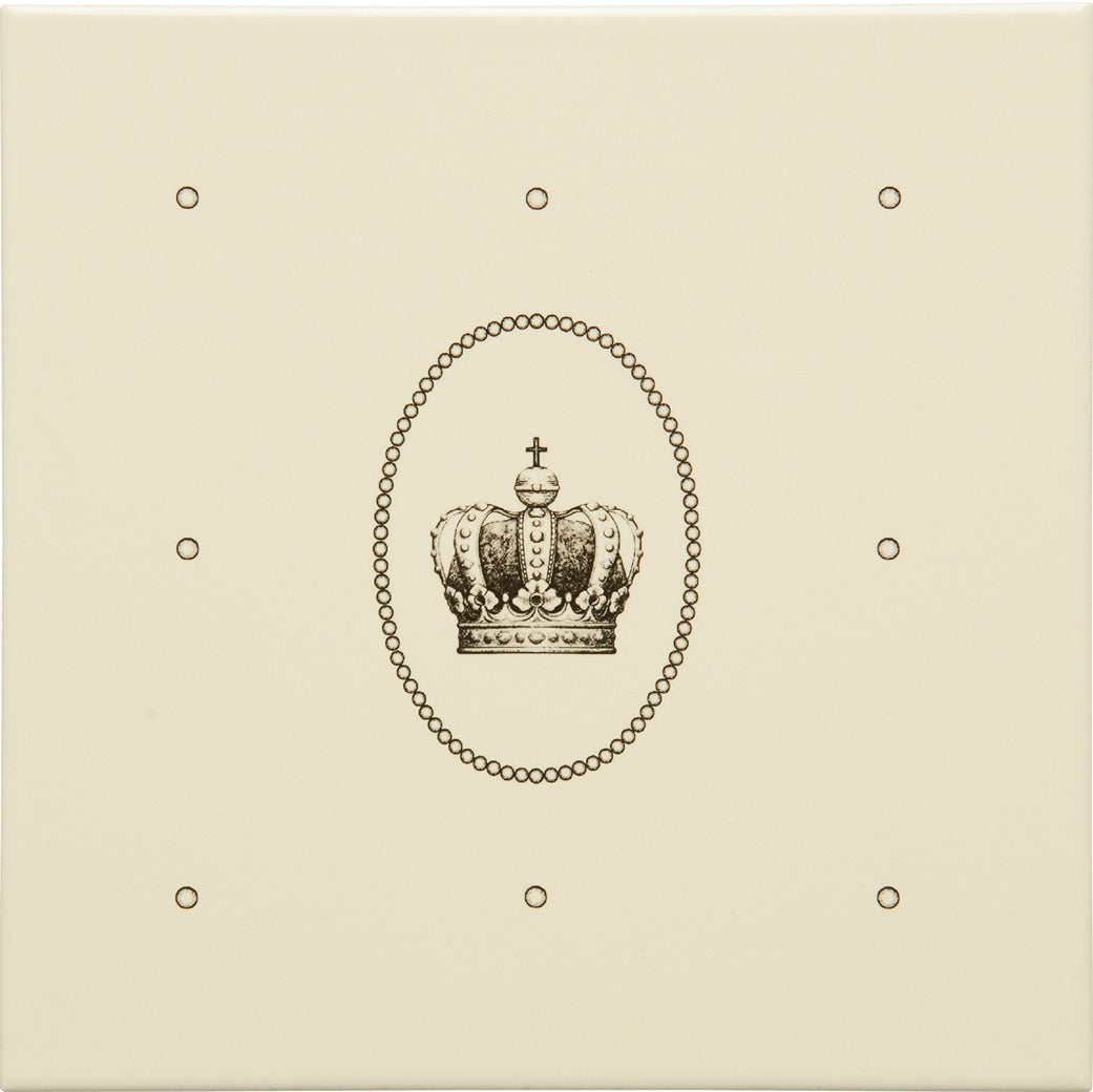 Original Style Artworks Dot Cartouche With Sovereign Crown Charcoal Grey on County White