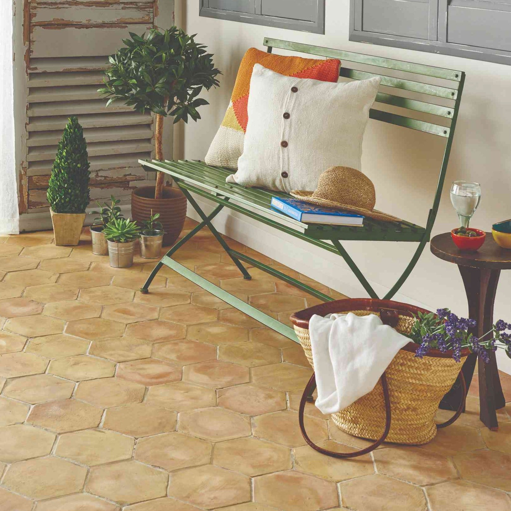 Original Style Earthworks Handmade Terracotta Hexagon Tile 20x20cm