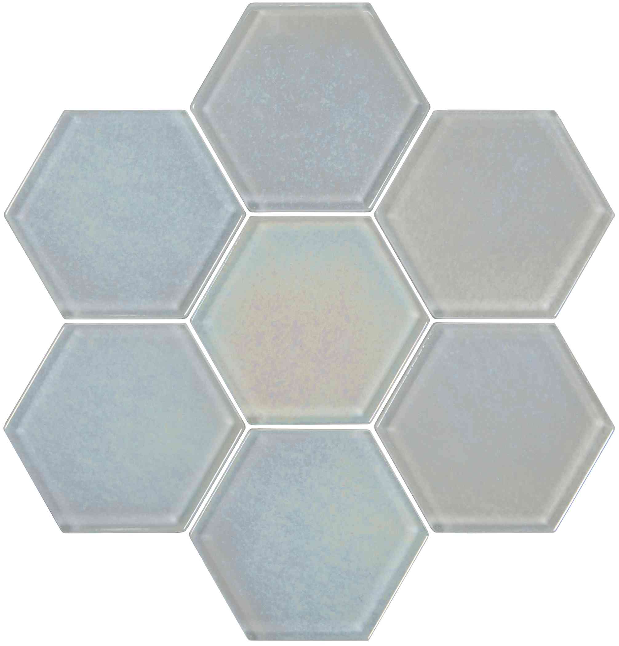 Original Style Glassworks Futura Dichroic Textured Hexagon Mosaic Tile 30x30cm