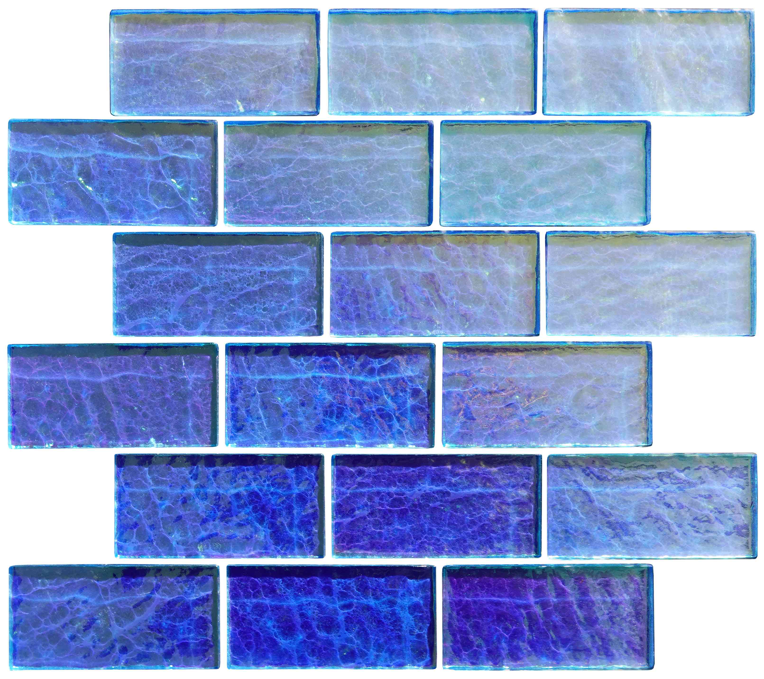 Original Style Glassworks Blue Gloss Mosaic Radiance Tile 30x30cm