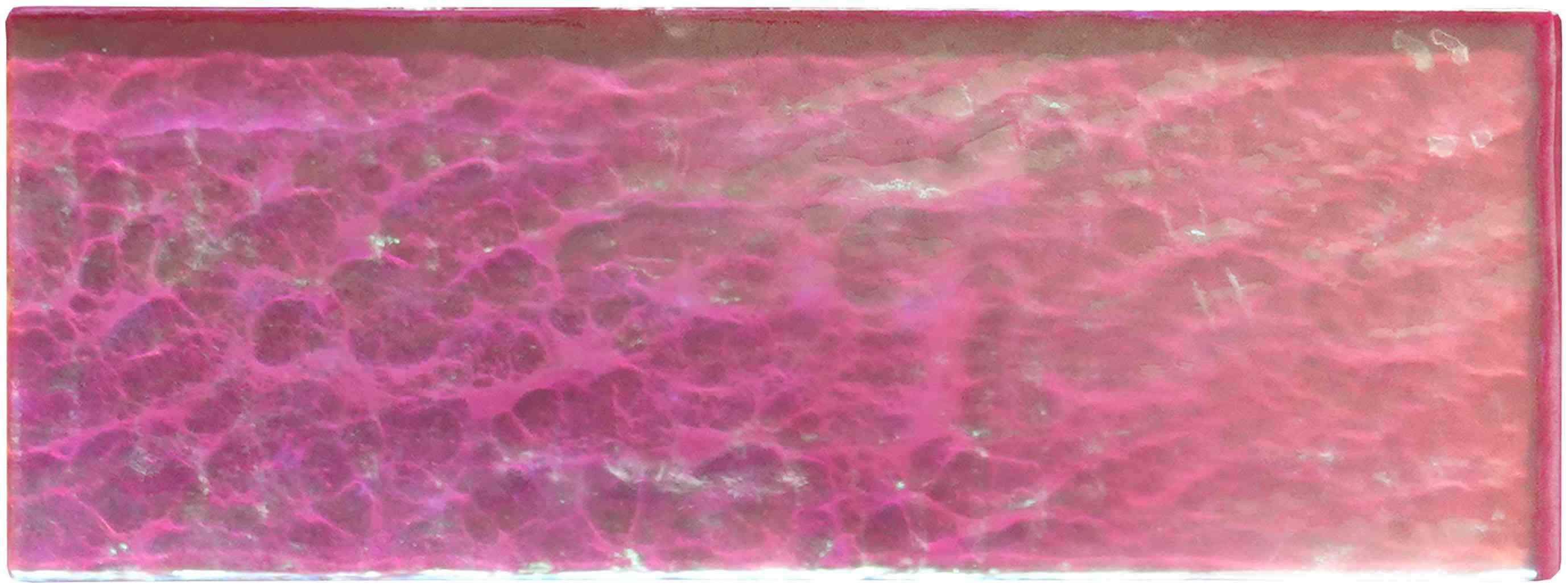 Original Style Glassworks Pink Gloss Brick Radiance Tile 8x20cm