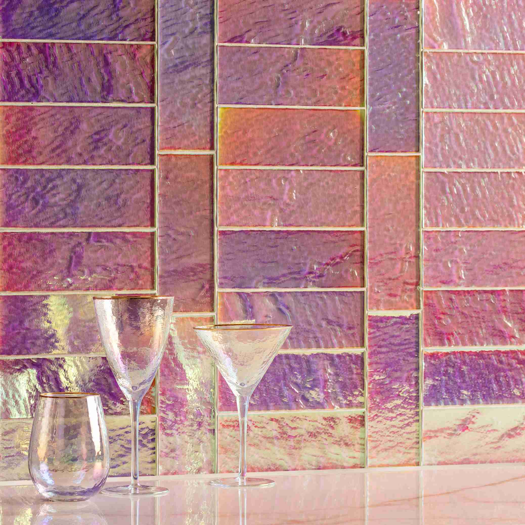 Original Style Glassworks Pearl Gloss Brick Radiance Tile 8x20cm