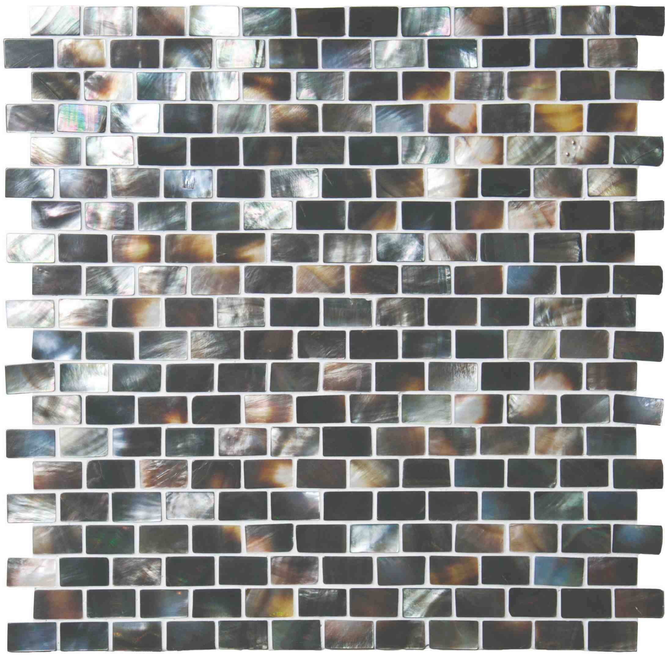 Original Style Mosaics Mother of Pearl (Dark) Brickbond Shell Mosaic Tile 31x32cm