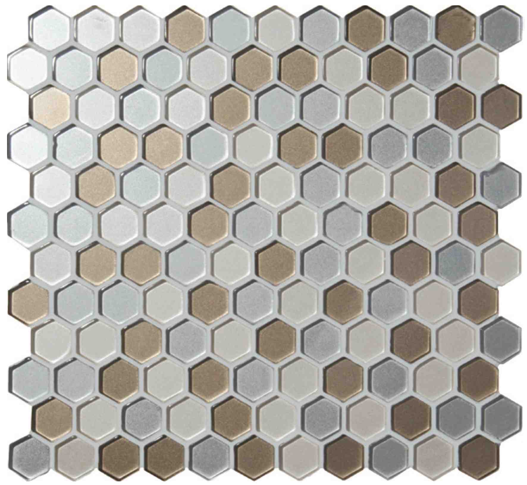 Original Style Mosaics Selene Mini Hexagon Mixed Mosaic Tile 28x30cm