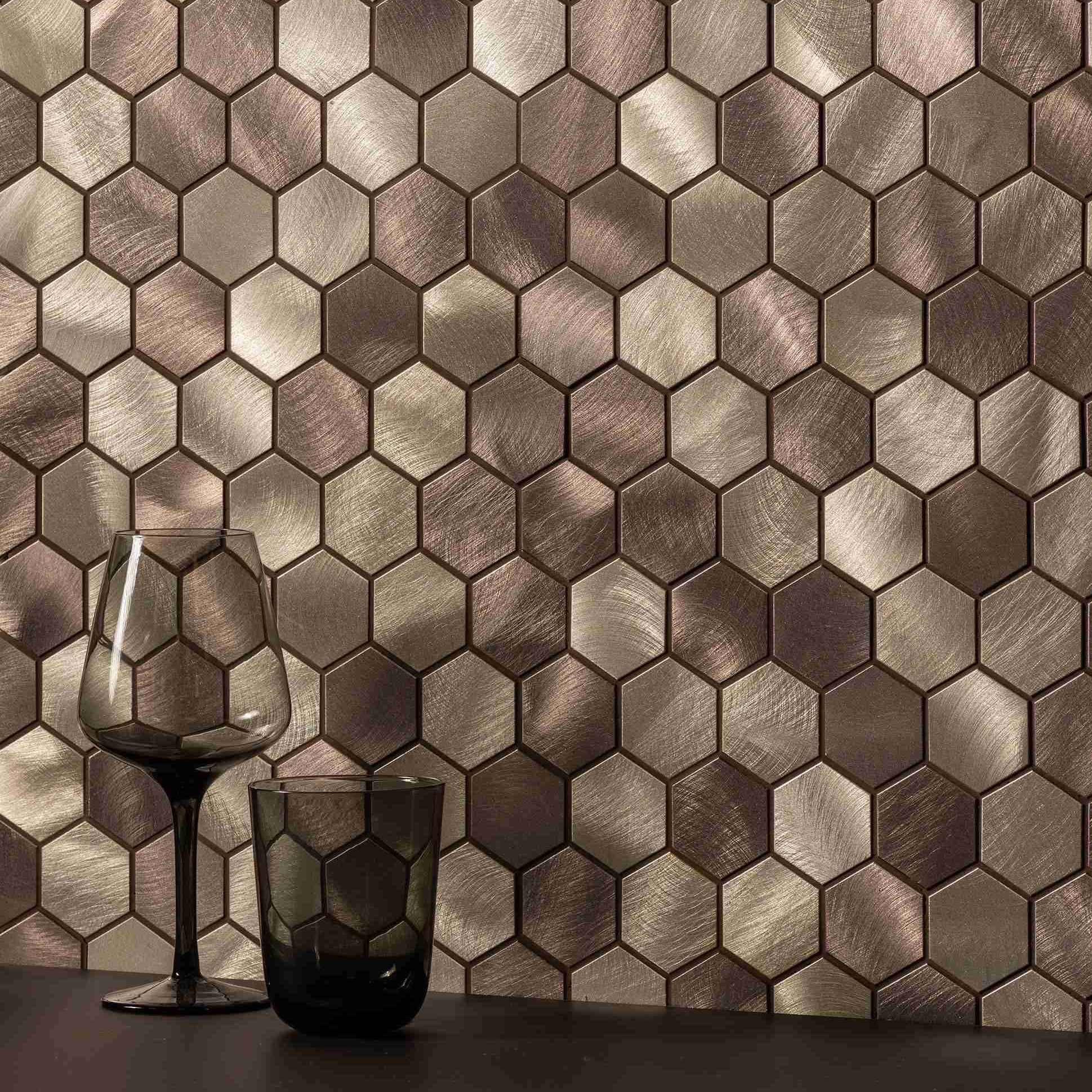 Original Style Mosaics Telesto Beige Mix Hexagon Mosaic Tile 30x30cm
