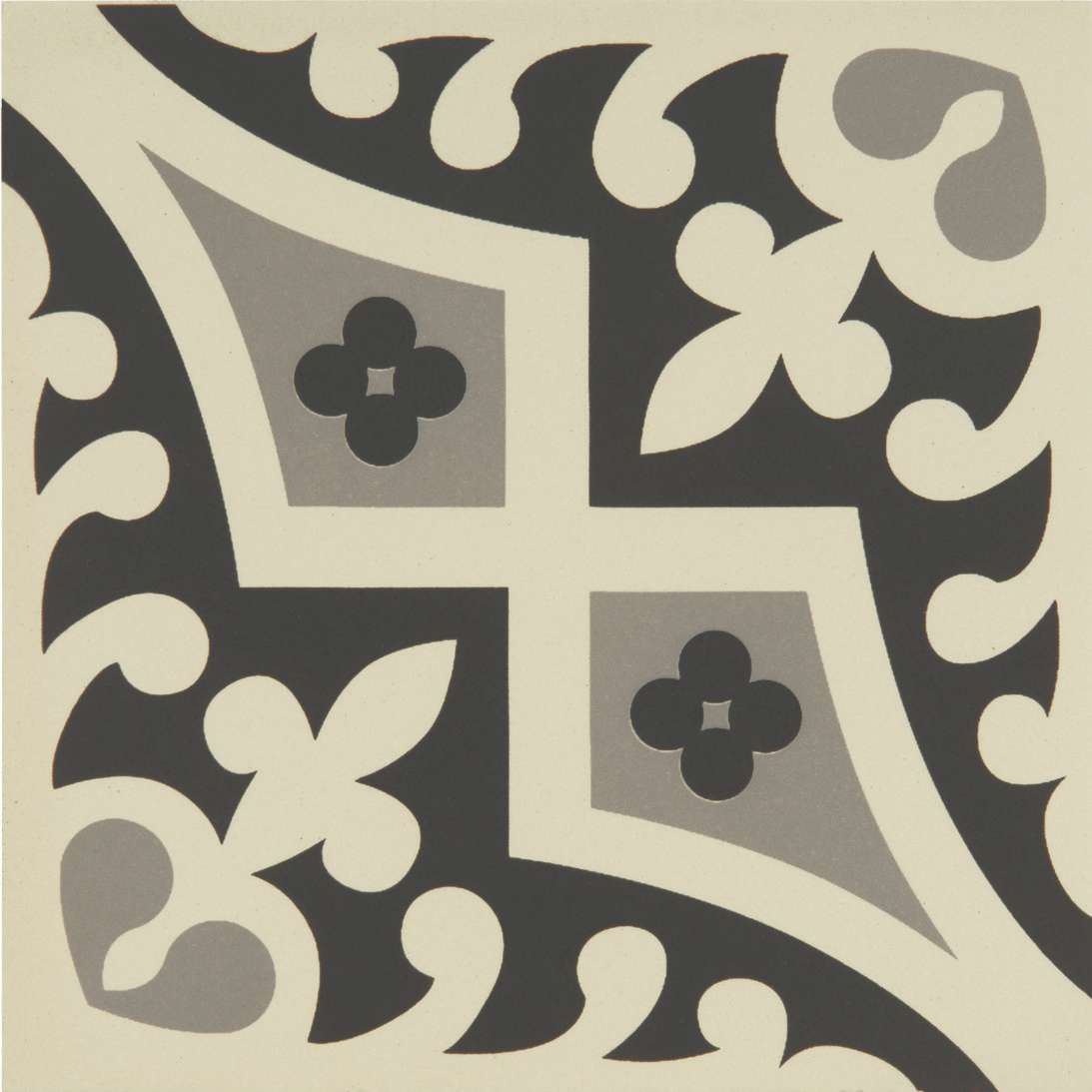 Original Style Odyssey Primo Romanesque Light Grey and Black on White 15x15cm