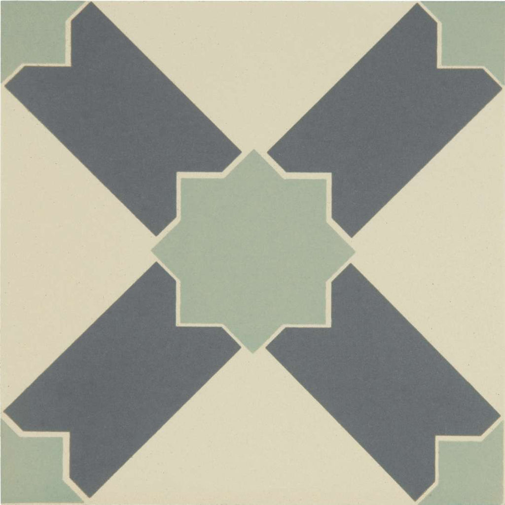 Original Style Odyssey Primo Alhambra Denim and Light Jade on White 15x15cm
