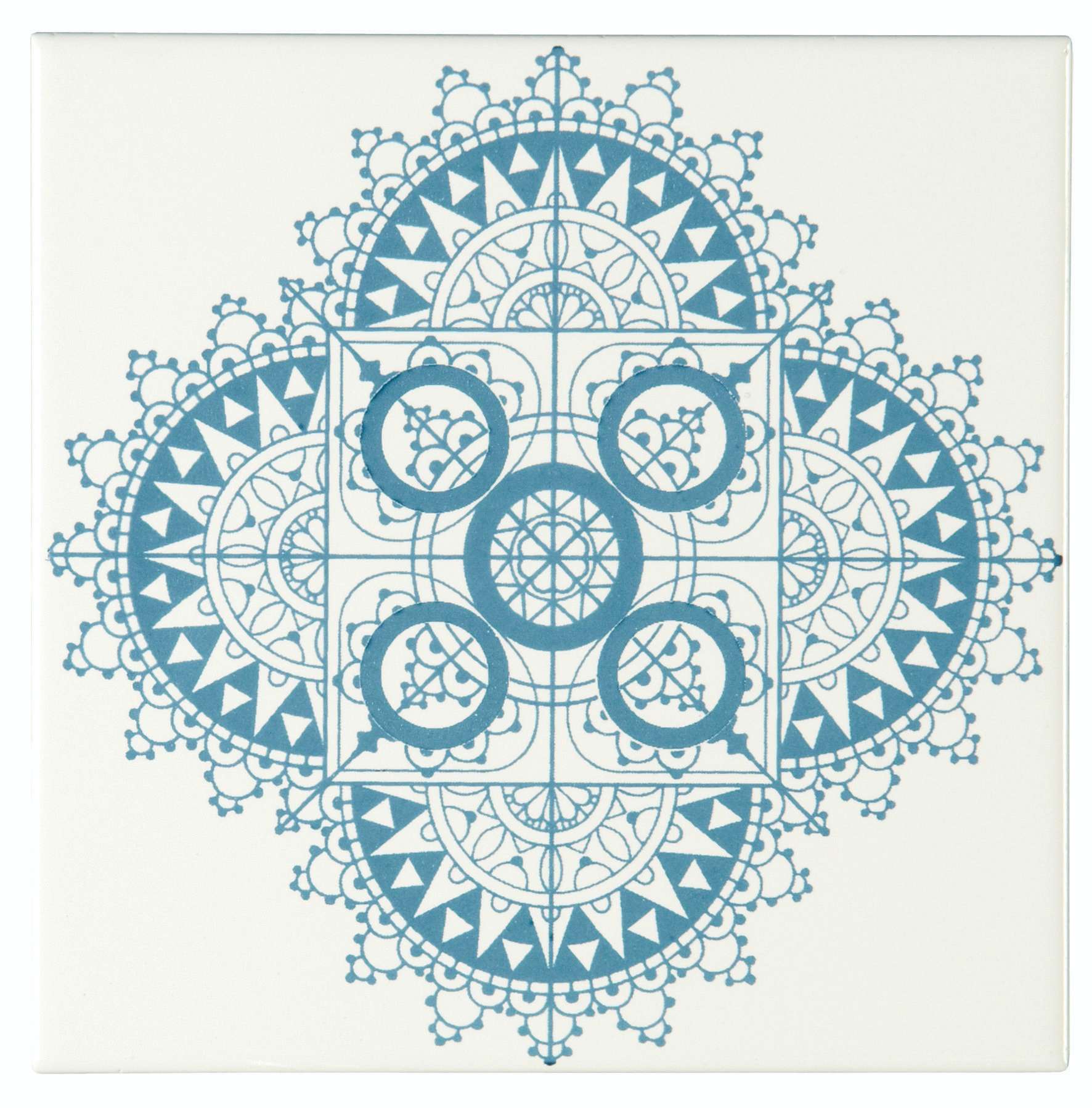 Original Style Odyssey Blue on Brilliant White Tile 15x15cm