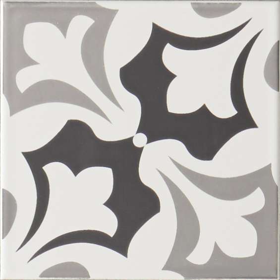 Original Style Odyssey Grey on Brilliant White Tile 15x15cm