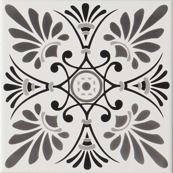 Original Style Odyssey Grey on Brilliant White Tile 15x15cm