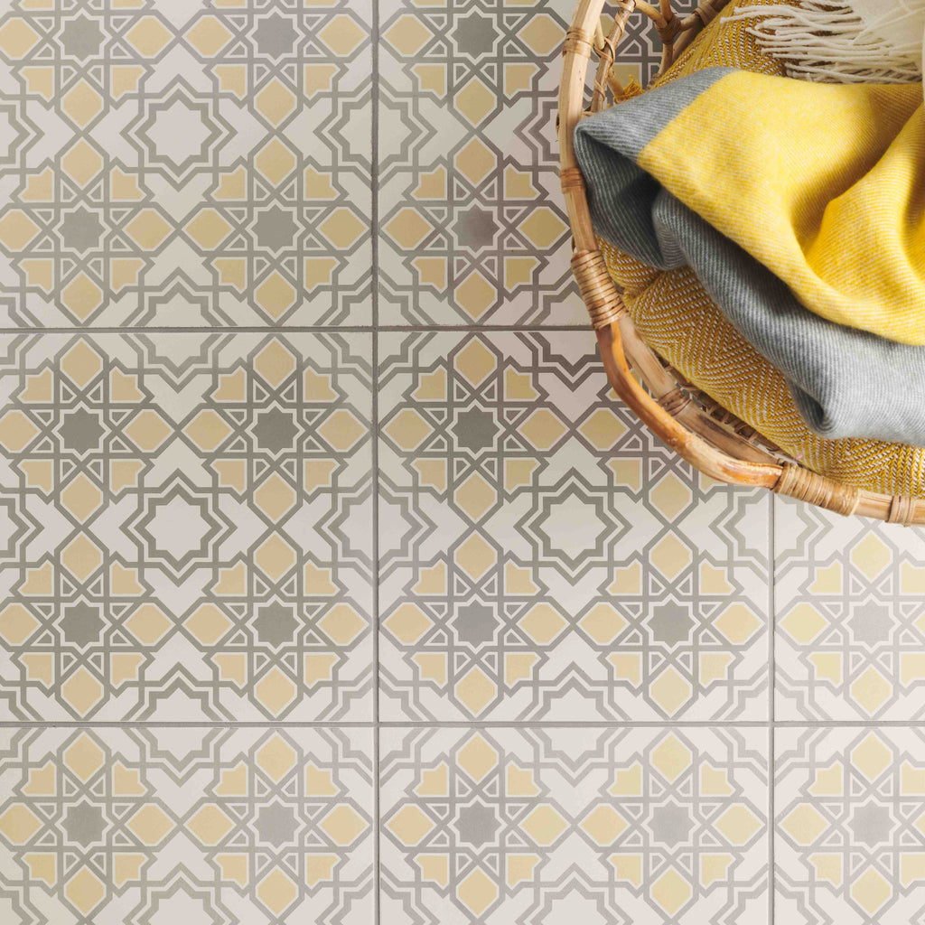 Original Style Odyssey Grande Bolero Yellow/Stone on Chalk Tile 30x30cm