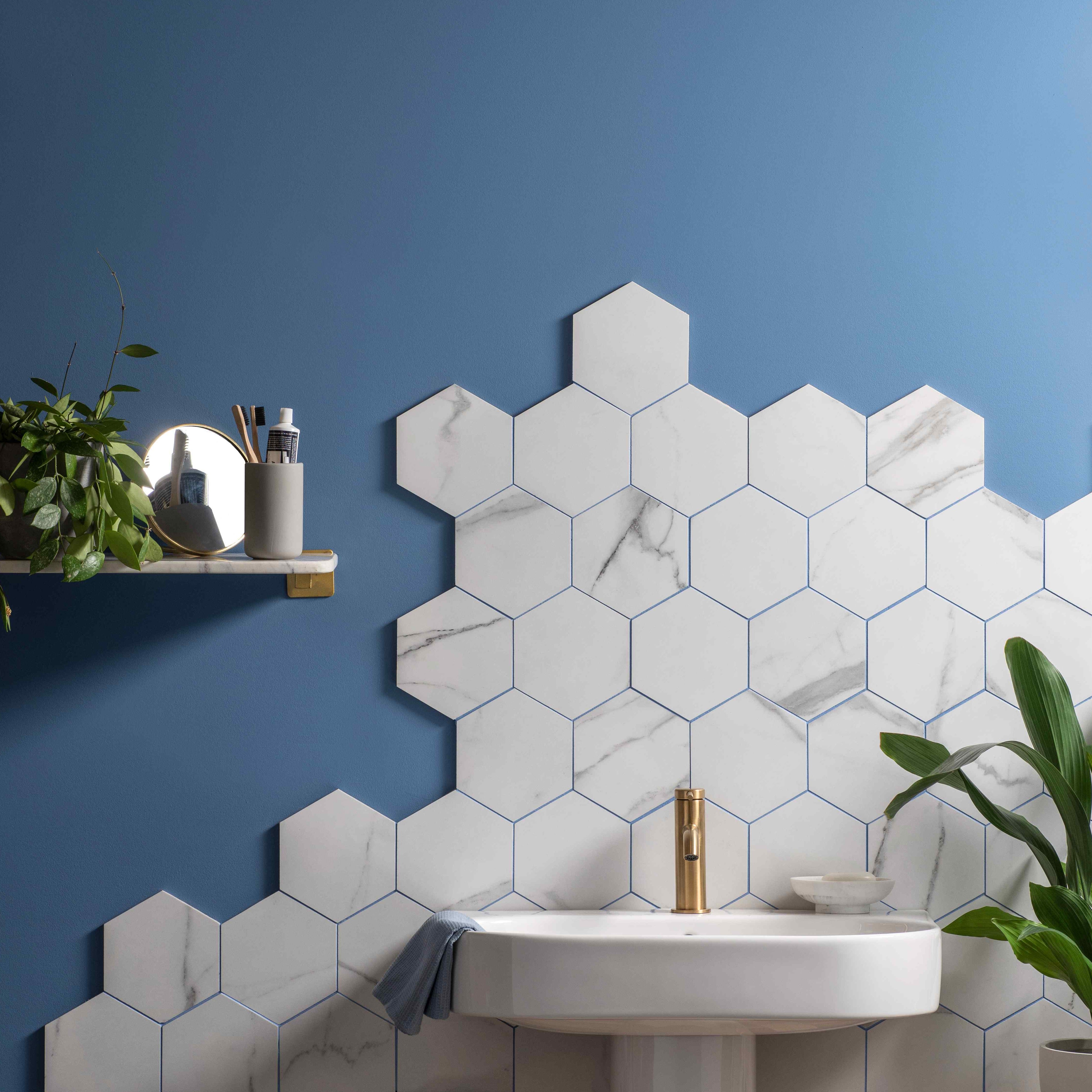 Original Style Tileworks Statuario Nuovo Honed Hexagon Mosaic Tile 25x30cm