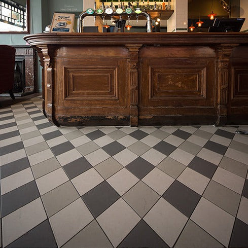 Melville Black and Revival Grey, Victorian Floor Tiles
