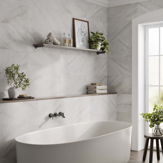 Oscar Matt Ceramic Wall Marble Effect Tile 30x60cm-Verona-P13001