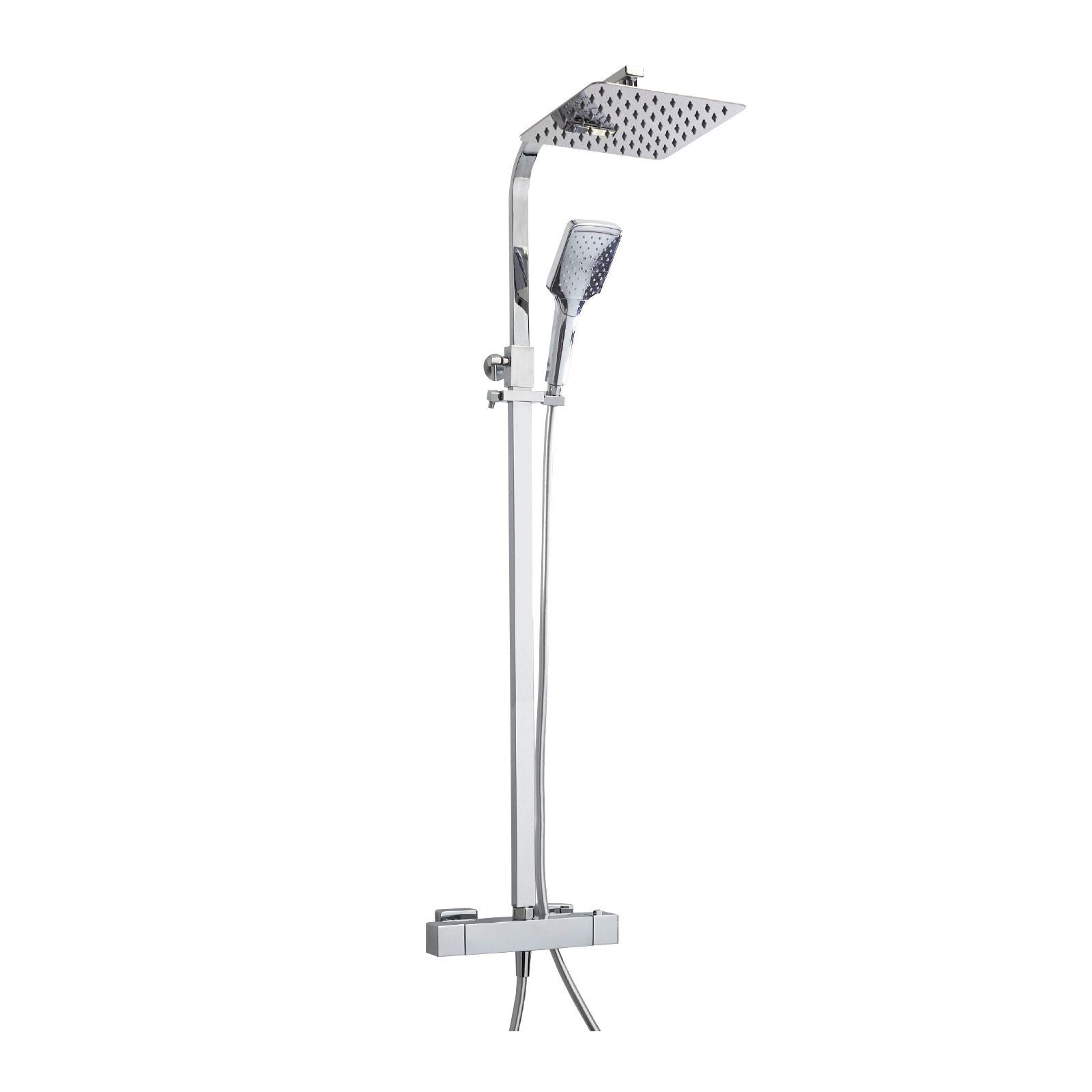 Modern Square Exposed 2 Outlet Thermostatic Shower Valve