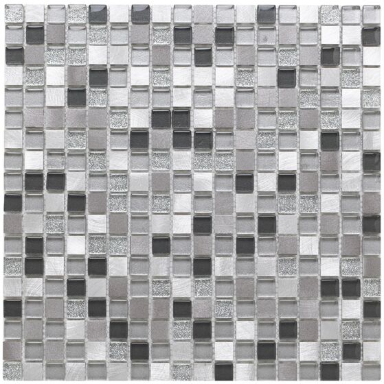 Platinum 135 Glass/Metal Mix Mosaic 15x15mm-Verona-G30135