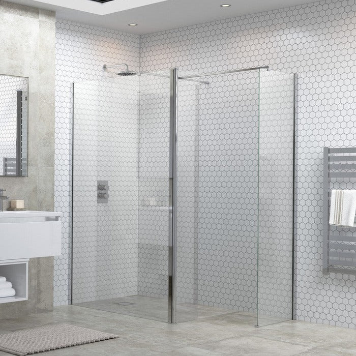 Max8 1000mm Wetroom Panel, Support Bar & 300mm Rotatable Panel - Chrome
