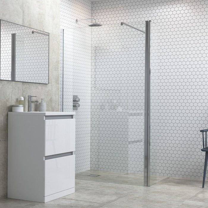 Max8 1200mm Wetroom Panel, Support Bar & 300mm Rotatable Panel - Chrome