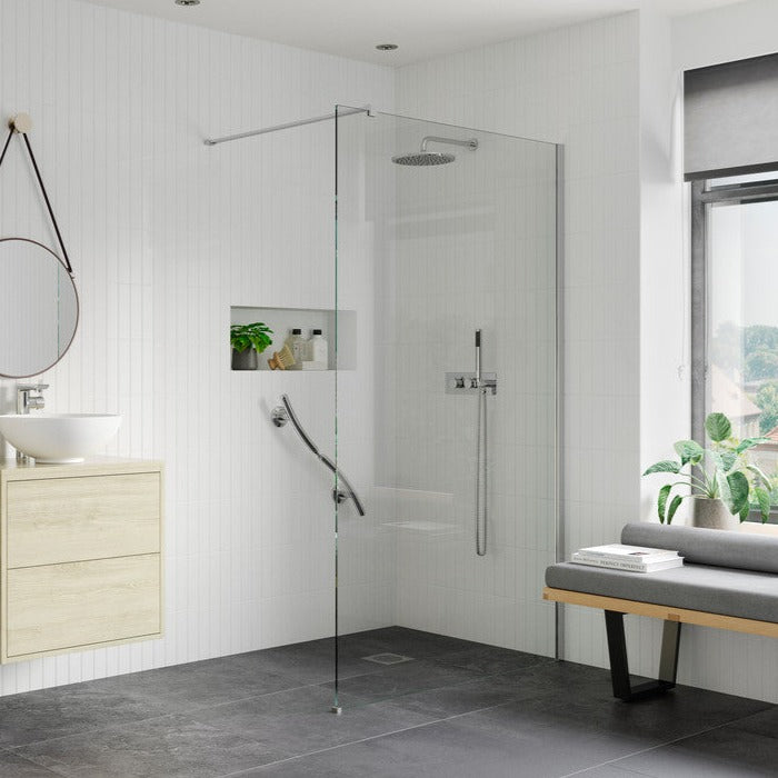 Max8plus 1100mm Wetroom Panel & Floor-to-Ceiling Pole