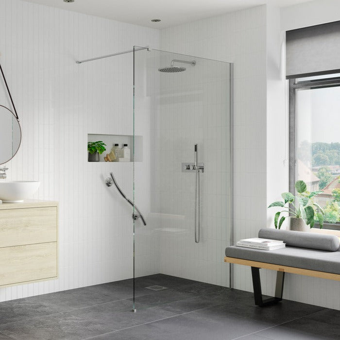 Max8plus 900mm Wetroom Panel & Floor-to-Ceiling Pole
