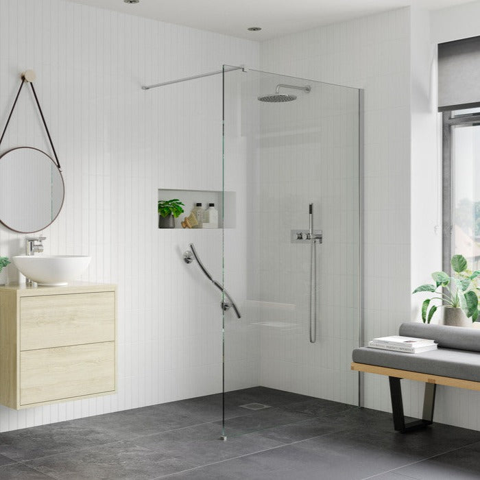 Max8plus 900mm Wetroom Panel, Support Bar & 300mm Rotatable Panel - Chrome