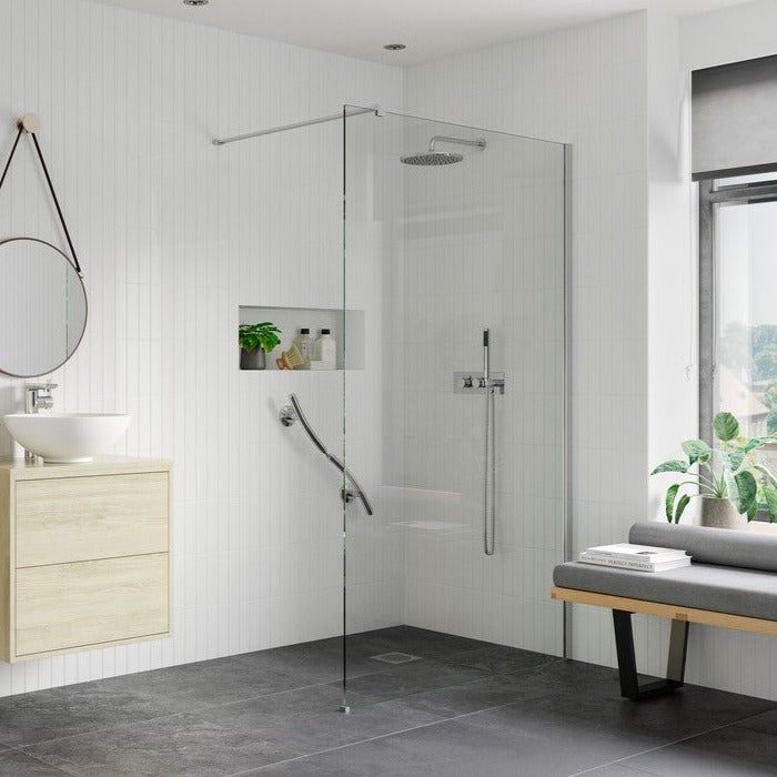 Max8plus 1400mm Wetroom Panel & Floor-to-Ceiling Pole