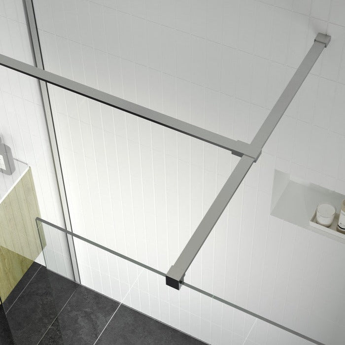 Max8plus 1100mm Wetroom Panel & Support Bar - Chrome