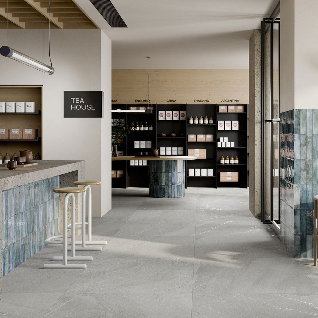 Rondine Angers Grey Stone Effect 20mm Outdoor Italian Porcelain Slab Tile 100x100cm