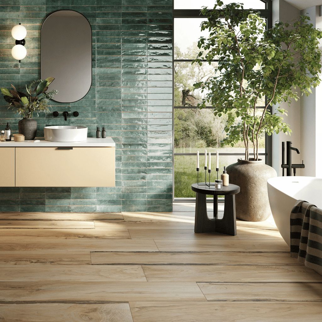 Rondine Sherwood Maple Wood Effect Outdoor Porcelain Slab Tile 40x120cm