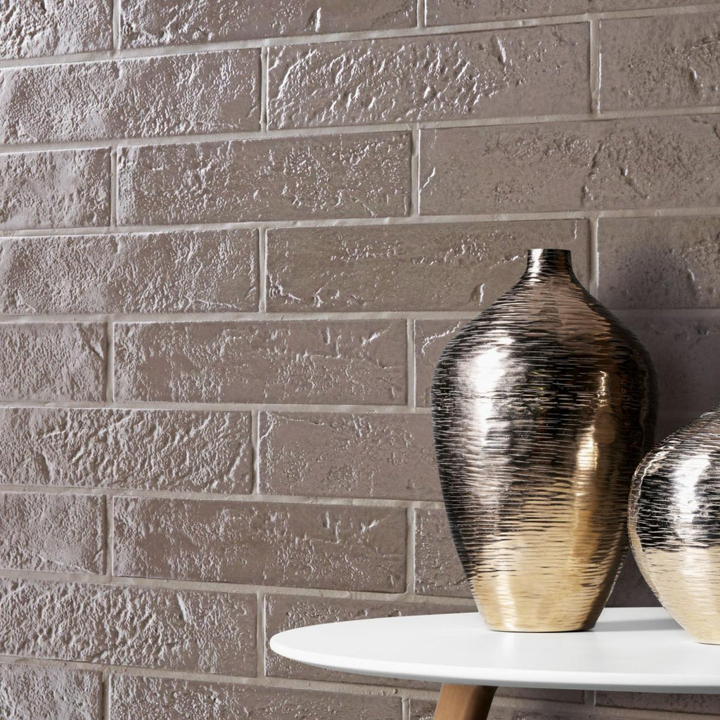 6m² Job Lot | Skyline Taupe Glass Effect Wall Tile 6x25cm